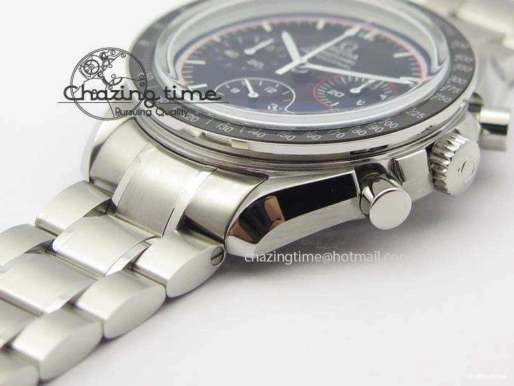 0118 Speedmaster MoonWatch  Apollo 16 Black Dial On SS Bracelet Supportive 8231